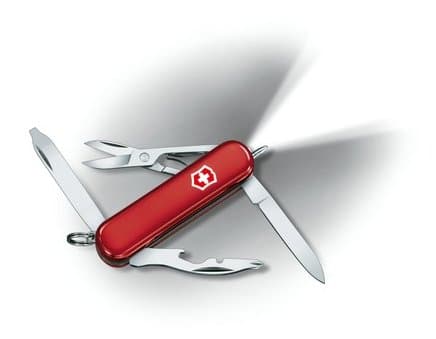 Victorinox Midnite Manager - lommekniv - multiverktøy - rød - Swiss Army Knife med LED-lys og penn, lengde: 5.8 cm, vekt: 31 gram