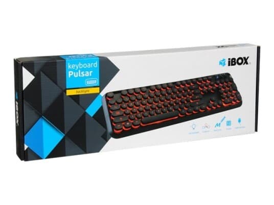 Ibox Pulsar - Tastatur - Bakgrunnsbelyst - Usb - Qwerty - Svart