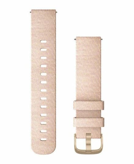 Garmin Quick Release Band - Klokkestropp For Smart Armbåndsur - 125 - 190 Mm - Svartpreget, 24K Gold Pvd Hardware - For Approach S40  Forerunner 245, 55, 645  Venu  Vívoactive 3  Vívomove 3, Hr, Luxe, Style