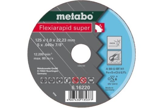 Metabo 616216000, Kutteskive, Flatt Senter, Rustfritt Stål, Alle Merker, 11,5 Cm, Grå