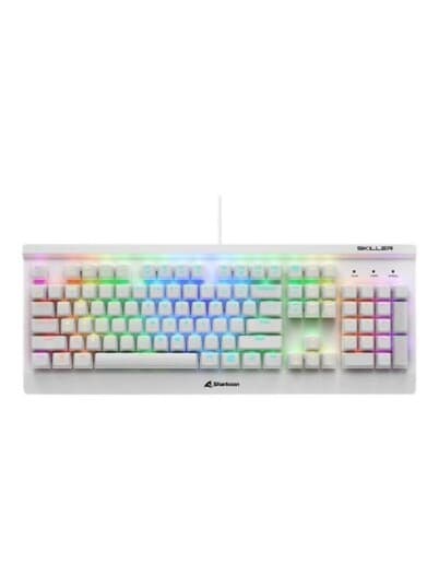 Sharkoon Skiller Sgk3 - Tastatur - Bakgrunnsbelyst - Usb - Qwerty - Usa - Tastsvitsj: Kailh Blue - Hvit