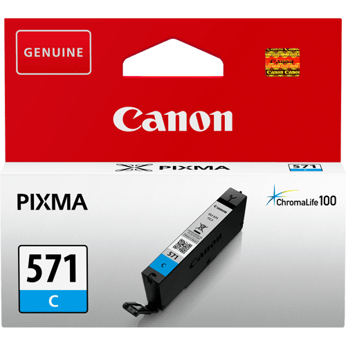 Canon Cli-571C - 7 Ml - Cyan - Original - Blekkbeholder - For Pixma Ts5051, Ts5053, Ts5055, Ts6050, Ts6051, Ts6052, Ts8051, Ts8052, Ts9050, Ts9055