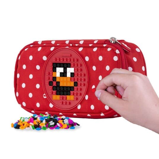 Pixie Crew Pencil Case School Pencil Case With A Zipper Dots With A Black Panel