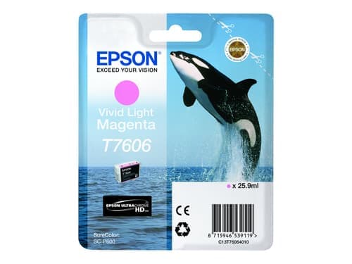 Epson T7606 - 26 Ml - Livlig Lys Magenta - Original - Blister - Blekkpatron - For Surecolor P600, Sc-P600