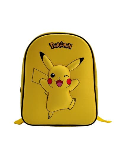 Pokemon Junior Rygsæk Pikachu Med Eva Figur - Gul  (32X26x10cm)