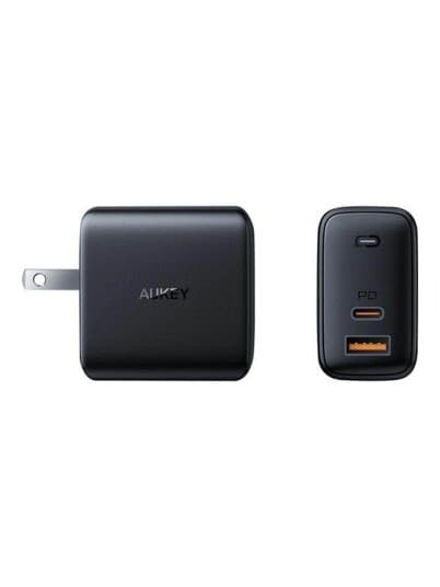 Aukey Omnia Mix Pa-B3 - Strømadapter - 65 Watt - 3.25 A - Pd - 2 Utgangskontakter (Usb, 24 Pin Usb-C)