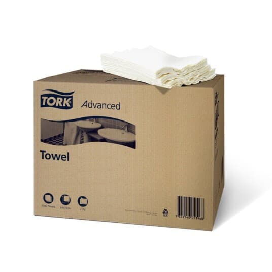 Håndklæde Tork Advanced 5-Lag 68X33 Cm Hvid,250 Stk/Krt