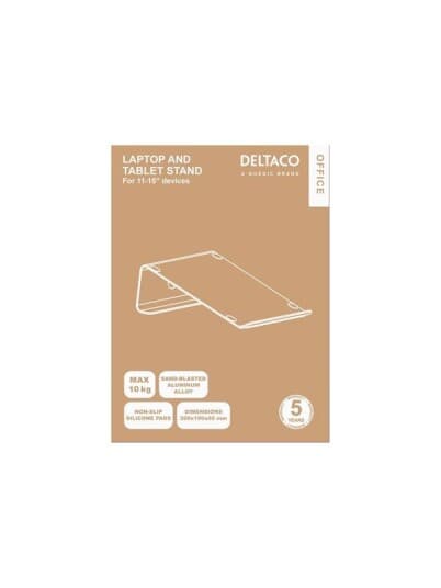 Deltaco Office Arm-0530 - Stativ - For Notebook/Nettbrett - Aluminium - Sølv - Skjermstørrelse: 11"-15" - Skrivebord