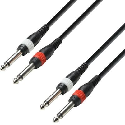 Adam Hall K3tpp0300 Instrumenter Tilslutningskabel [2X Jackstik 6.3 Mm (Mono) - 2X Jackstik 6.3 Mm (Mono)] 3 M Sort