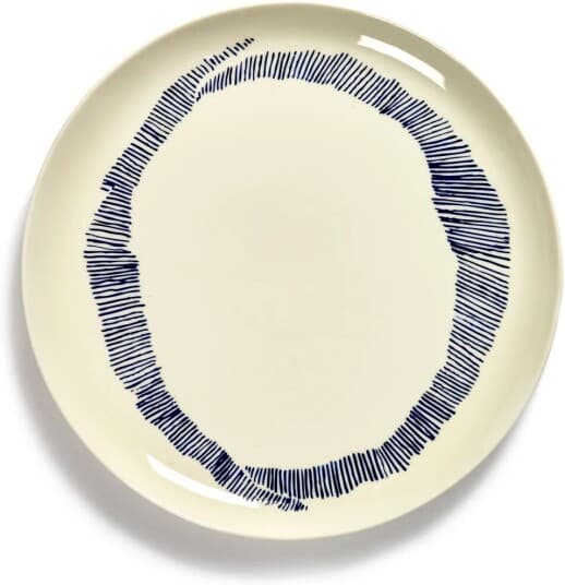 Serax Ottolenghi Feast tallerken L Ø26 cm 2-pakning White stripes-blue