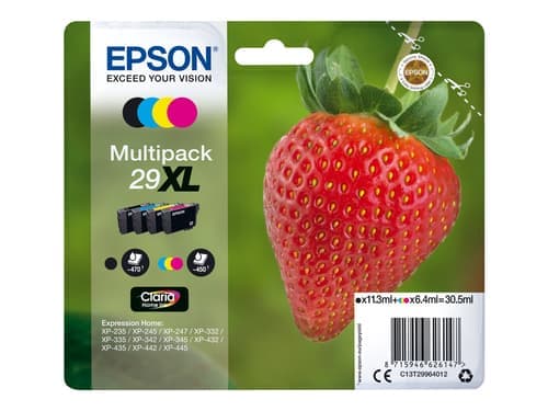 Epson 29XL 4-Pack (Black Yellow Cyan Magenta) - Blekkpatron Bl