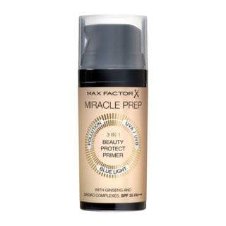 Max Factor Miracle Prep Beauty Protect Spf30 Pa+++, Alle Hudtyper, Priming, Beskyttelse, Radiant (Skinnende), Pumpe Flaske, Væske, Pa+++