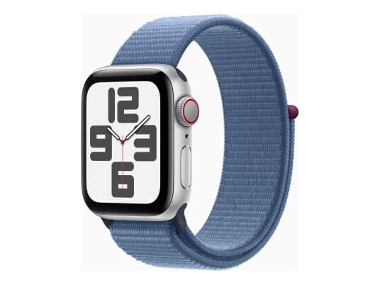 Apple Watch Se (Gps + Cellular) - 2. Generasjon - 40 Mm - Sølvaluminium - Smartklokke Med Sportssløyfe - Vevet Nylon - Vinterblå - Håndleddstørrelse: 130-200 Mm - 32 Gb - Lte, Wi-Fi, Bluetooth - 4G - 27.8 G