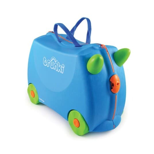 Trunki Terrance, Tralle, Hard Overflate, Blå, Plast, 4 Hjul, Glidelås