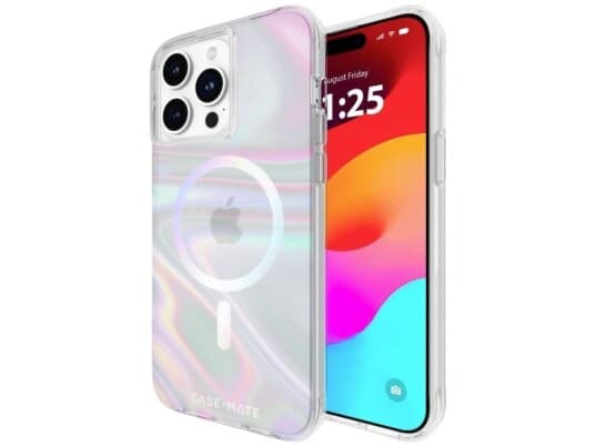 Case-Mate Soap Bubble Magsafe Mobiltelefon Backcover Apple Iphone 15 Pro Max Transparent, Fluorescerende Magsafe-Kompatibel