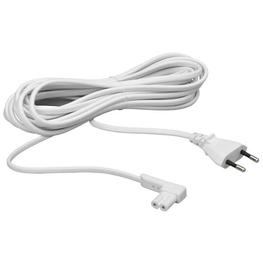 Flexson - Strømkabel - Europlug (Hann) Rett Til Power Iec 60320 C7 Vinklet - 5 M - Hvit - Europa - For Sonos One, Play:1