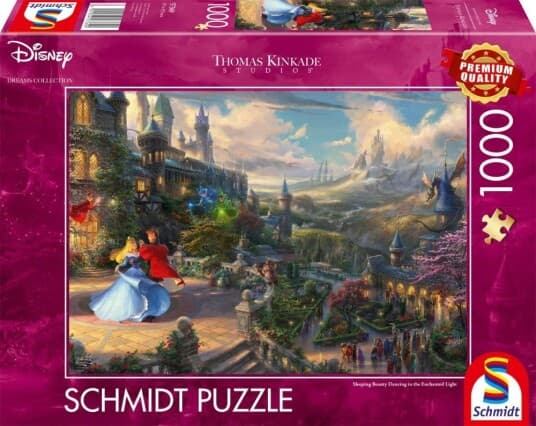 Schmidt Spiele Thomas Kinkade Studios: Disney Dreams Collections - Sleeping Beauty Dancing In The Enchanted Light, 1000 Stykker, Tegneserier, 12 År