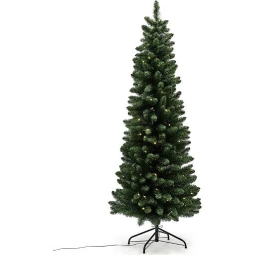 Juletræ Kunstig Smalt Pvc "Nor", Klasse B+, 180X68 Cm M/Led Nordic Winter (780-180)