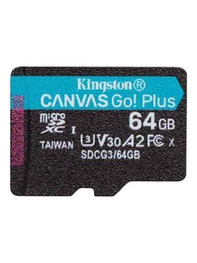 Kingston Canvas Go! Plus - Flashminnekort - 64 Gb - A2 / Video Class V30 / Uhs-I U3 / Class10 - Microsdxc Uhs-I