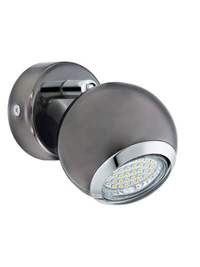 Eglo Bimeda - Lyskaster - Led-Lyspære - Gu10 - 3 W (Ekvivalent 23 W) - Klasse A+ - Varmt Hvitt Lys - 3000 K - Krom, Nickel-Nero