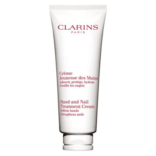 Clarins Hand & Nail Treatment Cream, Kremhvit, Unisex, Alle Hudtyper, Fuktighetsgivende, Regenererende, Mykgjører, Forsterke, 100 Ml, Rør