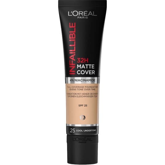 L'oreal_Infallible 24H Matte Cover Foundation Langvarig Mattende Foundation 25 Rose Ivory 30Ml