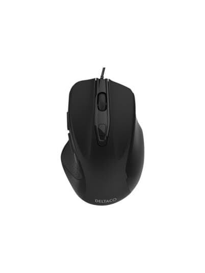 Deltaco OFFICE Wired Silent Office Mouse - Mus - Optisk - 6 - Svart