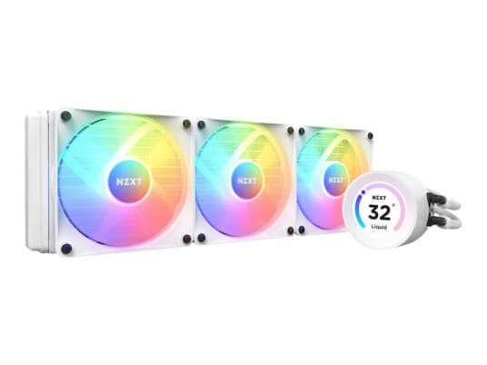 Nzxt Kraken Elite 360 Rgb - Væskekjølesystem For Prosessor - Med Lcd-Skjerm - (For: Am4, Lga1200, Lga1700, Am5, Lga115x Socket) - Kobber - 120 Mm - Matt Hvit