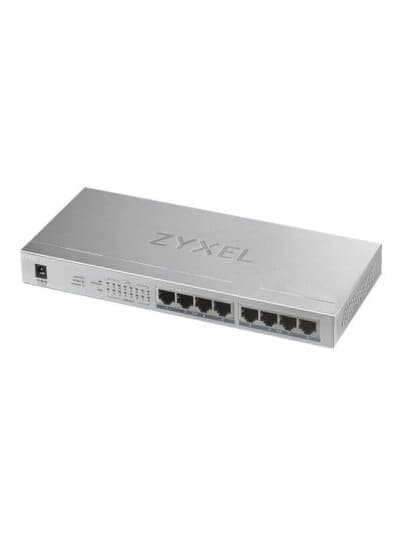 Zyxel Gs1008hp - Switch - 8 X 10/100/1000 (Poe+) - Stasjonær, Veggmonterbar - Poe+ (60 W)