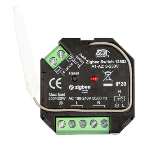 Zigbee 3.0 Box Relæ 200W Led/400W Ohmsk