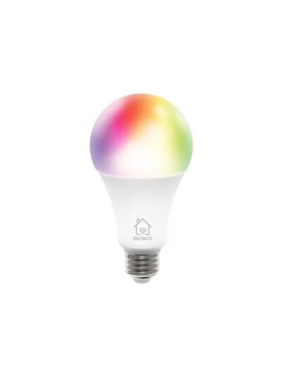 Rgb Led-Lamper Deltaco Smart Home E27, 3 Stk. Pakke, Wifi 2,4Ghz, 9W, 810Lm, Dimbar, 16M Farger, 220-240V, Hvit / Sh-Le27rgb-3P