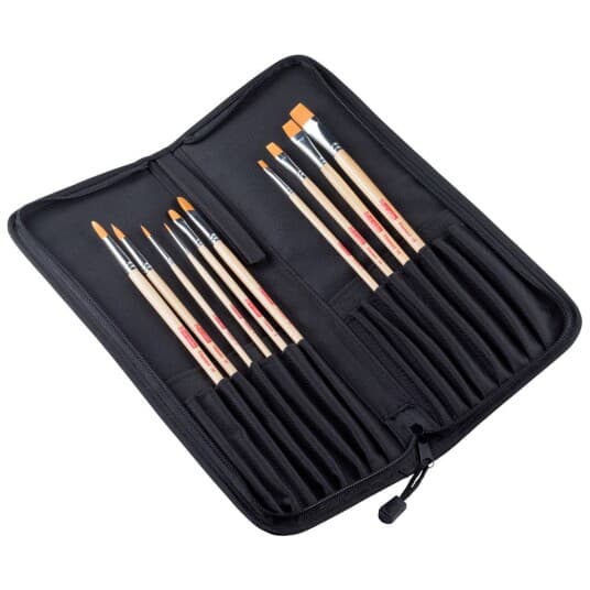 Talens Art Creation Oil & Acrylic Brush Set Polyester | 10 Brushes + Organiser