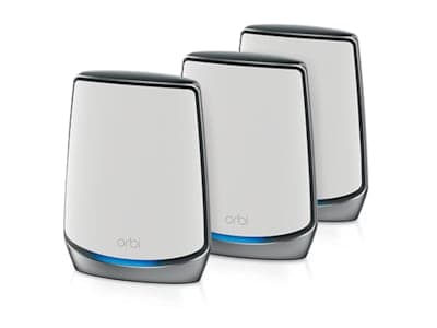 Netgear Orbi Rbk853 - Wi-Fi-System - (Ruter, 2 Utvidere) - Maske 1Gbe, 2.5Gbe - Wi-Fi 5, Wi-Fi 6 - Tri-Band