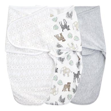 aden + anais™ essentials easy swaddle™ Pakkesekk med tre pakker jungel Str. 0-3mnd