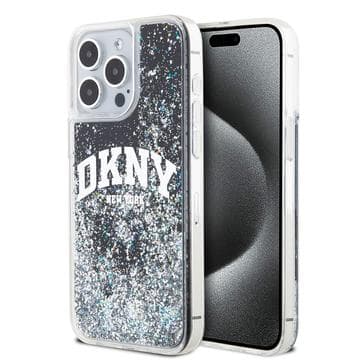 Dkny-Deksel For Iphone 15 Pro Max Dkhcp15xlbnaek (Dkny Hc Liquid Glitters Med Buelogo) Svart