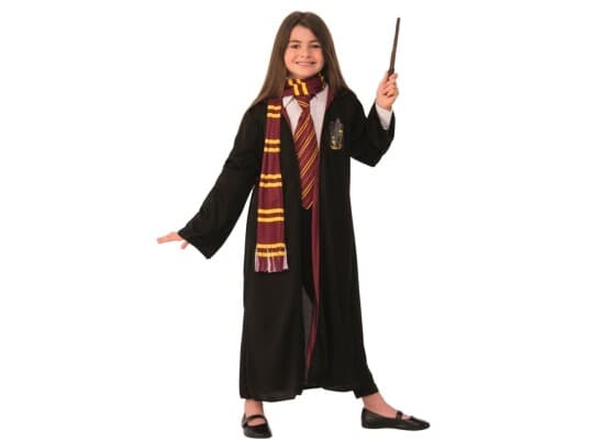 Harry Potter Griffindor Kostume Med Tryllestav, Tørklæde Og Slips 4-10 År