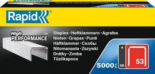 Rapid 11859610, Pakke Med Stifter, 1,2 Cm, 5000 Stifter, R253, R353, R453, Ms2.1, Ms4.1, Alu753, Alu853, Alu953, E100, Esn530, Btx530, R553, Ps101, Ps6-16,..., 51 Mm, 120 Mm