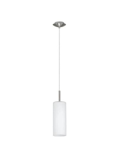 Eglo Troy 3 - Taklampe - 1 Sokkel - E27 - Satin-Nikkel, Hvitmalt