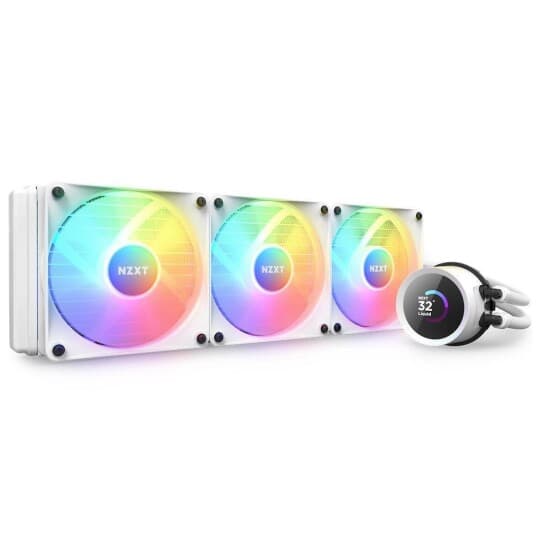 Nzxt Kraken 360 Rgb - Væskekjølesystem For Prosessor - (For: Am4, Tr4, Strx4, Lga1200, Lga1700, Am5, Lga115x Socket) - Kobber - 120 Mm - Matt Hvit