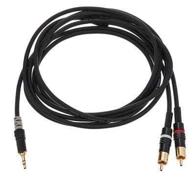 Sommer Cable Hbp-3Sc2-0300 Audio Tilslutningskabel [1X Jackstik 3,5 Mm - 2X Cinch-Stik] 3.00 M Sort