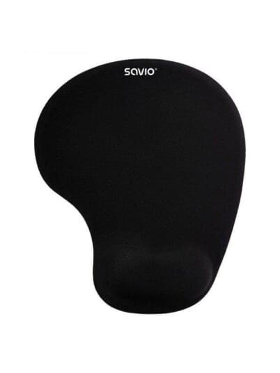 Savio Mp-01B Mouse Pad Black, Sort, Monokromatisk, Håndleddshvilepute