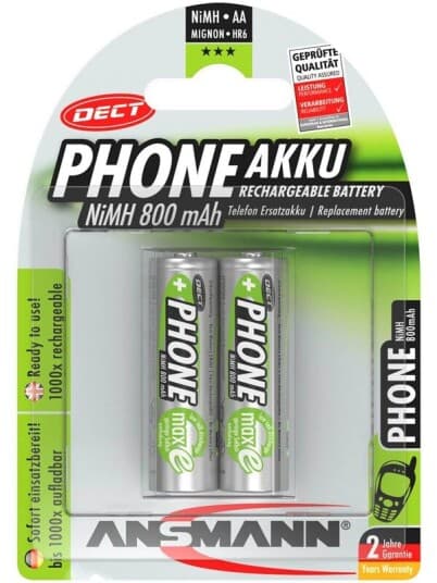 Ansmann Mignon 800 Dect - Batteri 2 X Aa Type - (Oppladbart) - 800 Mah