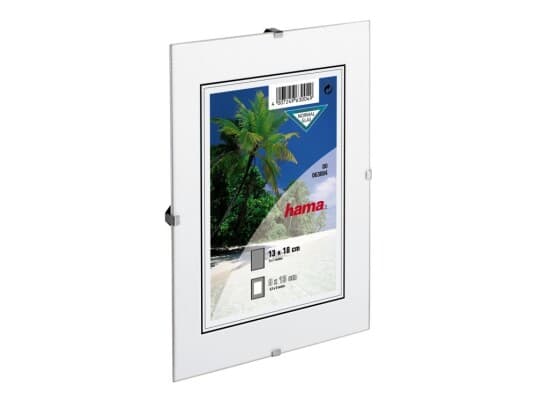 Hama Frameless Picture Holder Clip-Fix - Fotoholder - Designet For : 5X7 In (13X18 Cm) - Glass - Rektangulær