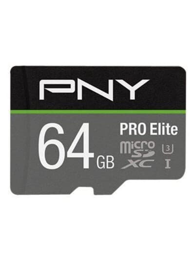 Pny Pro Elite - Flashminnekort (Microsdxc Til Sd-Adapter Inkludert) - 64 Gb - A1 / Video Class V30 / Uhs-I U3 / Class10 - Microsdxc Uhs-I