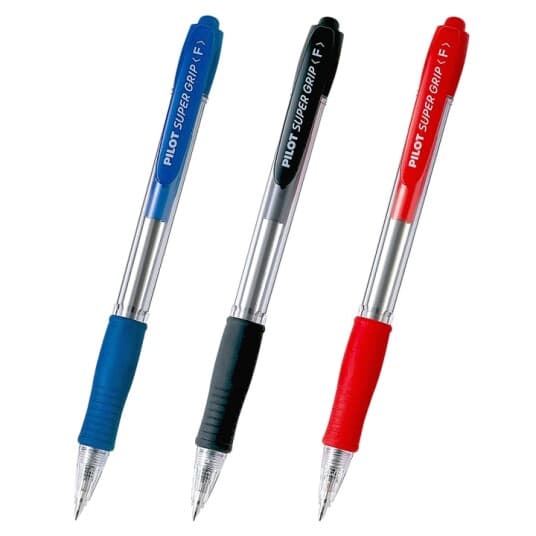 Pilot Supergrip Neon Xs, Red, Rød, Rød, Clip-On Retractable Ballpoint Pen, Fint, Rund, 0,7 Mm