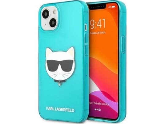 Karl Lagerfeld Etui Karl Lagerfeld Klhcp13schtrb Apple Iphone 13 Mini Niebieski/Blue Hardcase Glitter Choupette Fluo