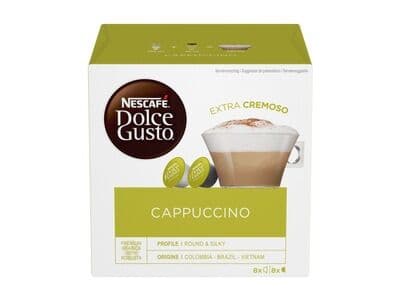 Nescafé Dolce Gusto Cappuccino - Kaffe- Og Melkekapselsett - 30 Stk. - Arabica, Robusta