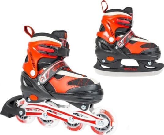 Spartan Sport Inline Skates 2In1 Spartan Red Inliner (30-33)