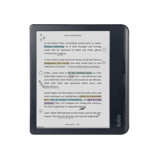 Kobo Libra Colour - Ebook-Leser - 32 Gb - 7" Farge E Ink Kaleido 3 (1264 X 1680) - Berøringsskjerm - Wi-Fi 5, Bluetooth - Svart