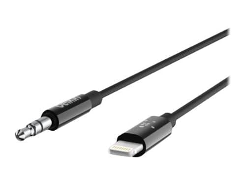 Belkin - Kabel Fra Lightning Til Hodetelefonsjakk - Lightning Hann Til Mini-Phone Stereo 3.5 Mm Hann - 91.4 Cm - Svart